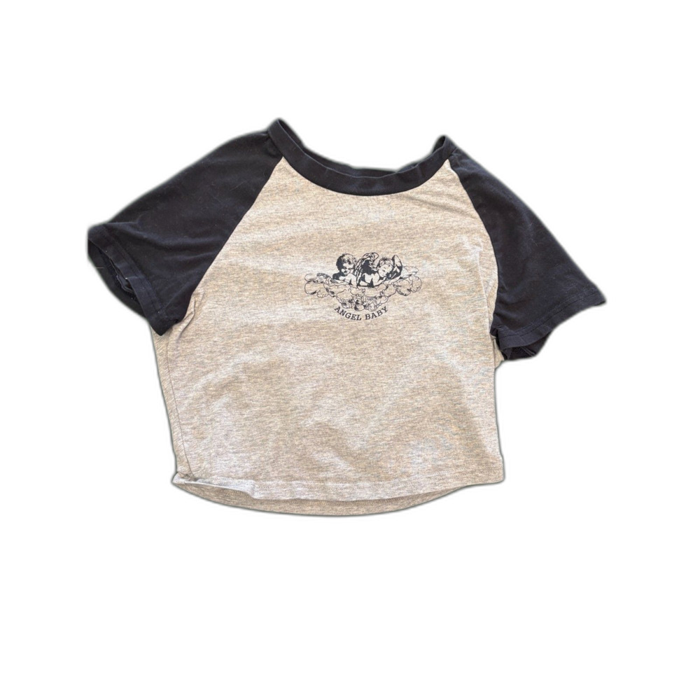 "Angel Baby" Cropped Raglan Baby Tee